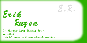 erik ruzsa business card